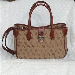 Dooney & Bourke Tan and Brown Canvas Purse